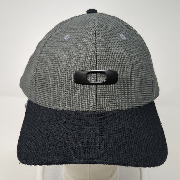 Oakley Fitted Baseball Cap Gray XL Classic Low A- Flex Vented Holes 6 Panel - Picture 2 of 10